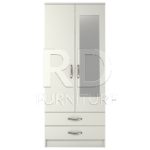 Classic HMO 2 Door 2 Drawer Mirrored Wardrobe white