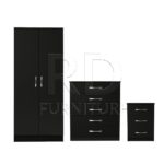 Classic HMO package – 2 door wardrobe set black
