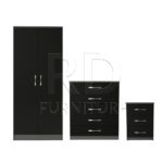 Classic HMO package – 2 door wardrobe set grey and black
