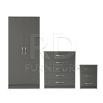 Classic HMO package – 2 door wardrobe set grey