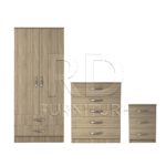 Classic HMO package – 2 door 2 drawer wardrobe set oak