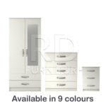 Classic HMO package – 2 door 2 drawer mirrored wardrobe set