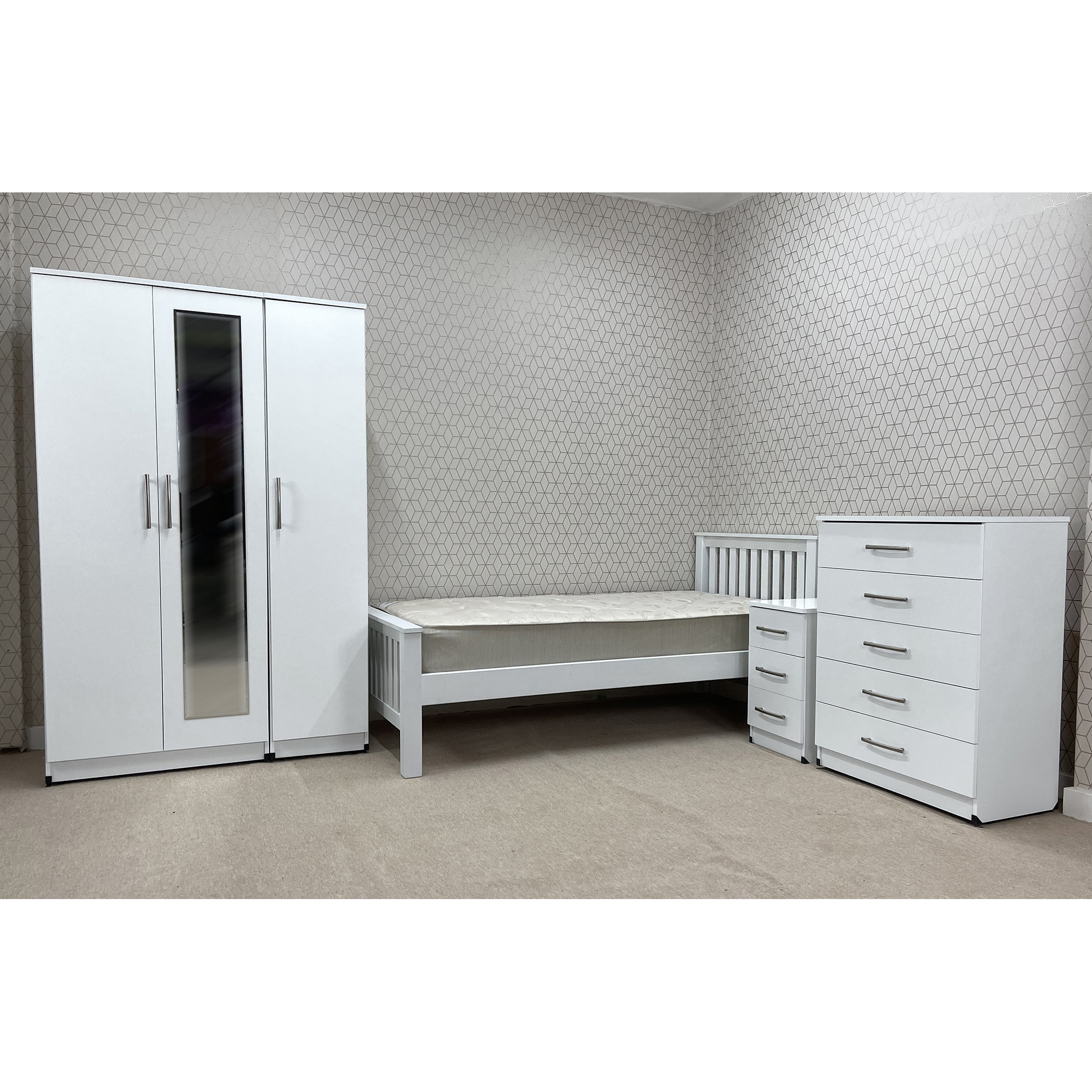 Classic HMO package 2 door 2 drawer mirrored wardrobe set Landlord