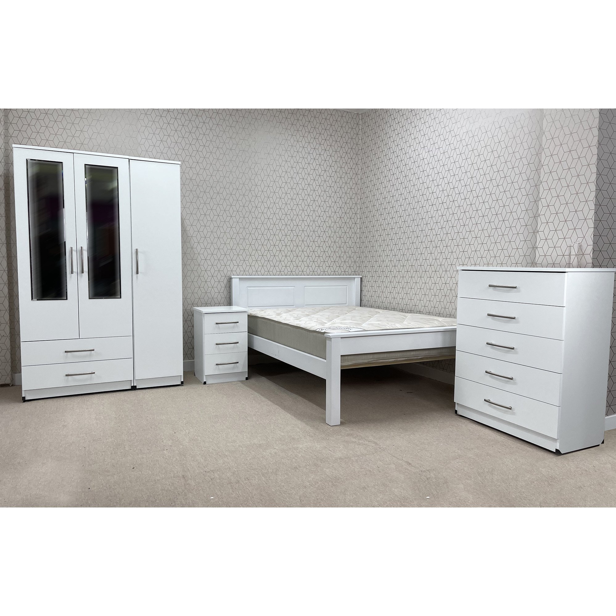 Classic HMO package 2 door 2 drawer mirrored wardrobe set Landlord
